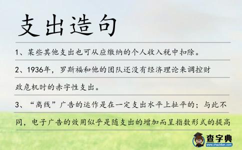 支出造句