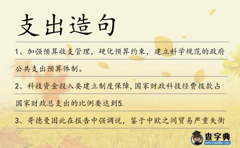 支出造句