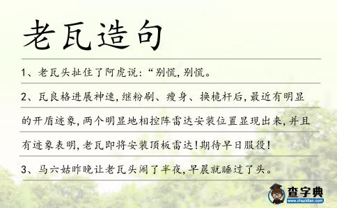 老瓦造句