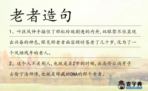 老者造句