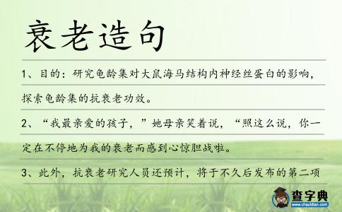 衰老造句