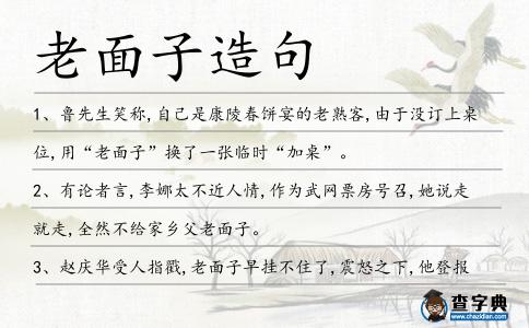老面子造句