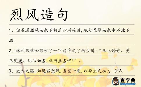 烈風造句