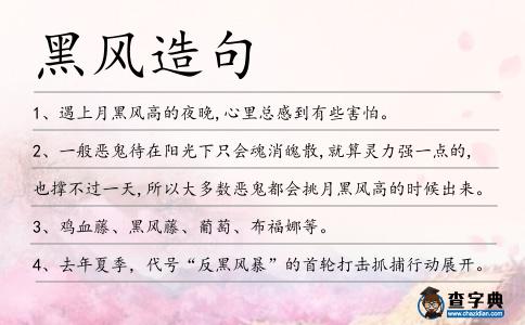 黑風造句
