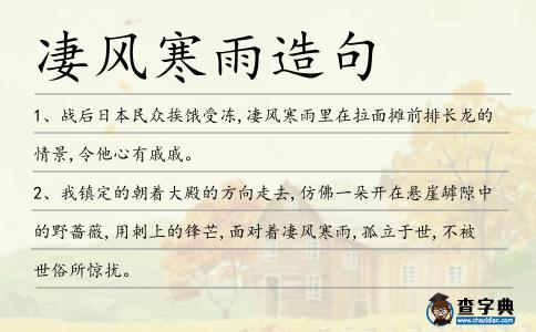 凄風寒雨造句