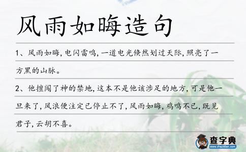 風(fēng)雨如晦造句