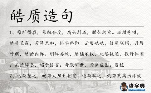 皓質造句