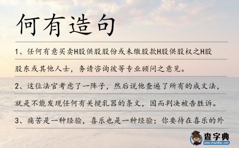 何有造句