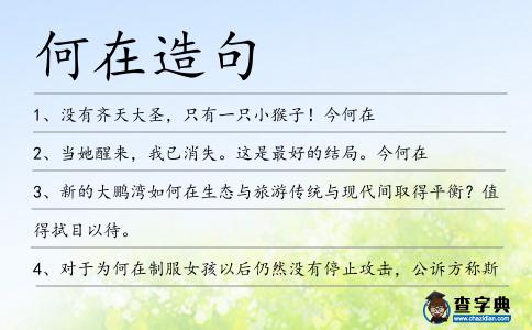 何在造句