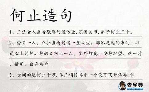 何止造句