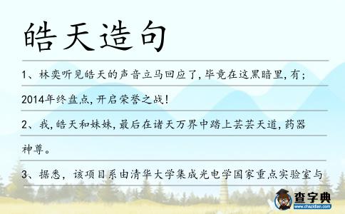 皓天造句