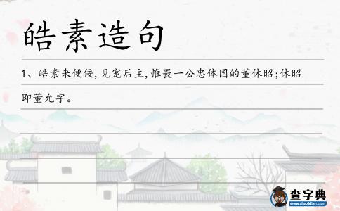 皓素造句