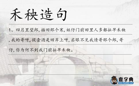 禾秧造句