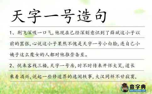 天字一號造句