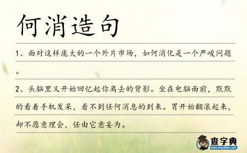 何消造句