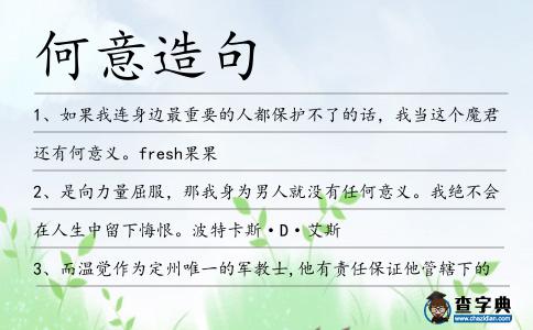 何意造句