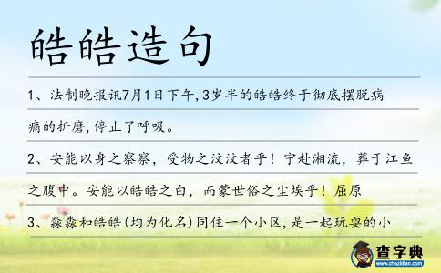 皓皓造句