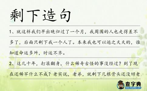 剩下造句