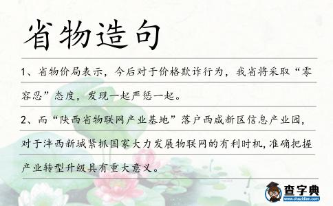省物造句