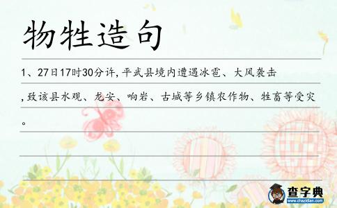 物牲造句