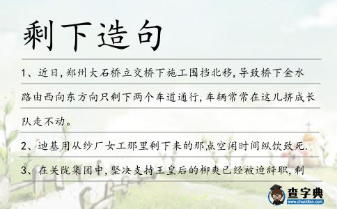 剩下造句