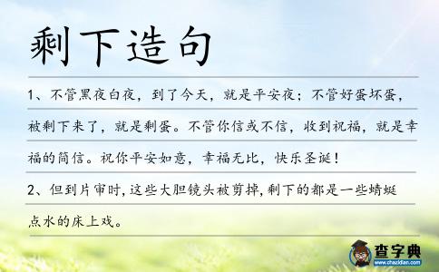 剩下造句