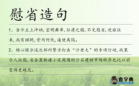 慰省造句