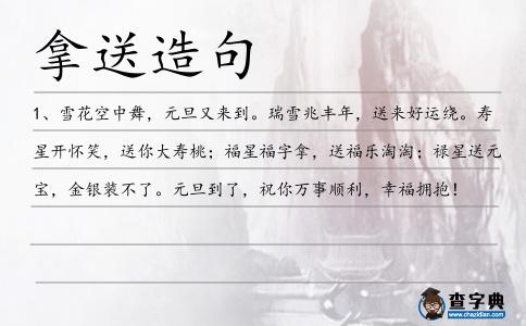 拿送造句