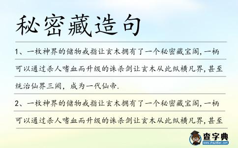 秘密藏造句