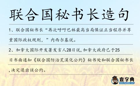 聯(lián)合國秘書長造句