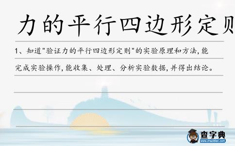 力的平行四邊形定則造句