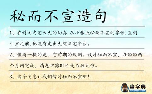 秘而不宣造句