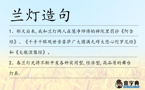 蘭燈造句