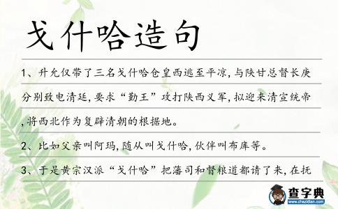 戈什哈造句