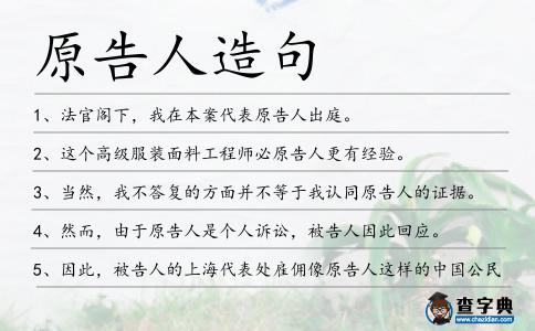 原告人造句
