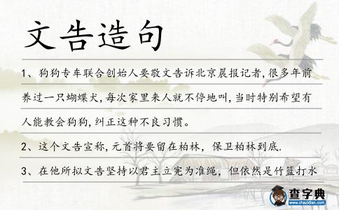 文告造句
