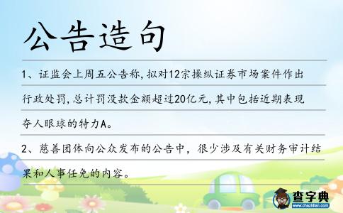 公告造句