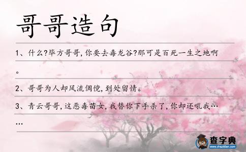 哥哥造句