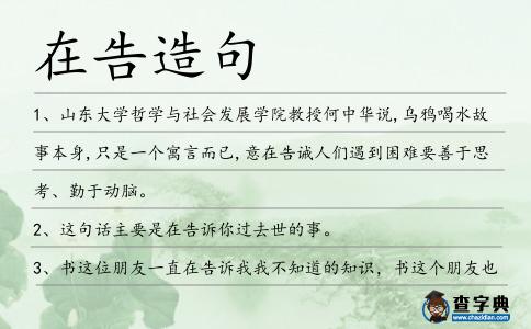 在告造句