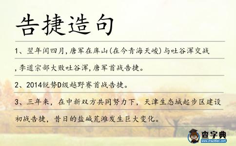 告捷造句