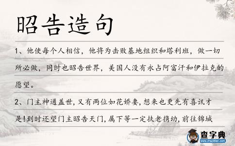 昭告造句