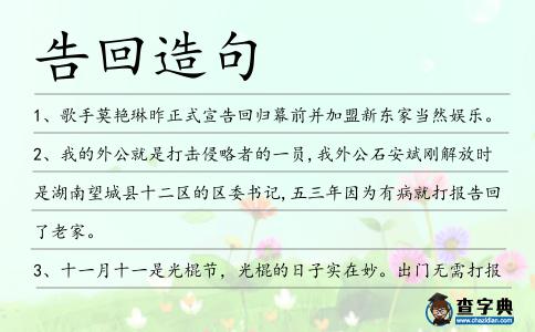 告回造句