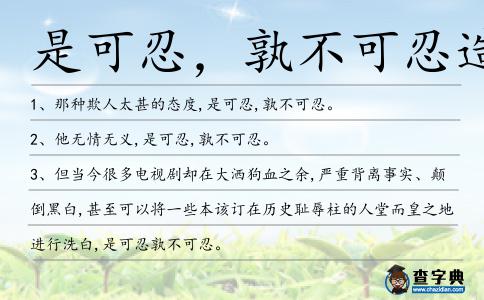 是可忍，孰不可忍造句