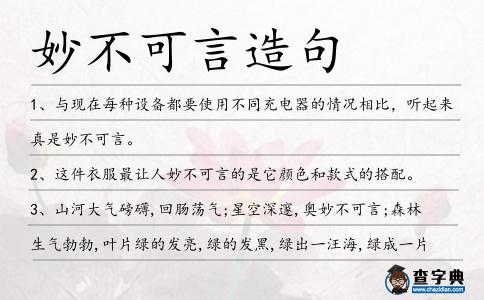 妙不可言造句