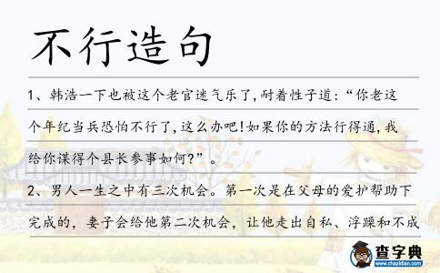 不行造句