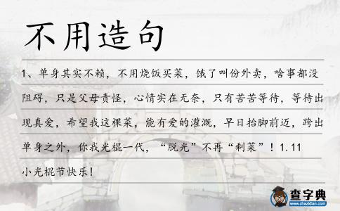 不用造句
