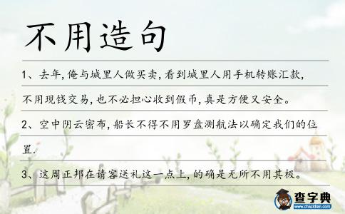 不用造句