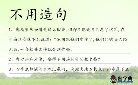 不用造句