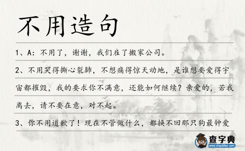 不用造句