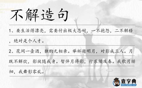 不解造句